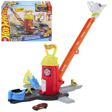 PISTA ESTACIÓN DE BOMBEROS HOT WHEELS SUPER - 1