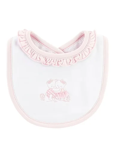 BABERO COMER ALGODÓN BABY CLUB CHIC BLANCO HONEY BOO PINK - 1