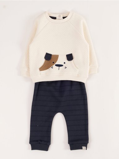 CONJUNTO TEXT POLERA + BUZO BEBE NIÑO BABY HARVEST - 1