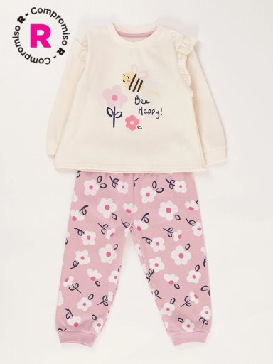 PIJAMA FRANELA ABEJA BEBE NIÑA BABY HARVEST - 1