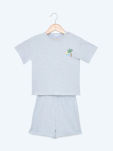 CONJUNTO TEXTURA ALGODÓN POLO + SHORT BEBE NIÑO BABY HARVEST - 1