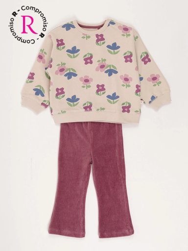 CONJUNTO FLARE POLERA + PANTALON BEBÉ NIÑA BABY HARVEST - 1