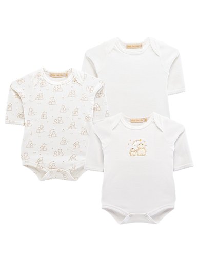 PACK X3 BODYS ALGODÓN UNISEX BABY CLUB CHIC REORDEN - 1