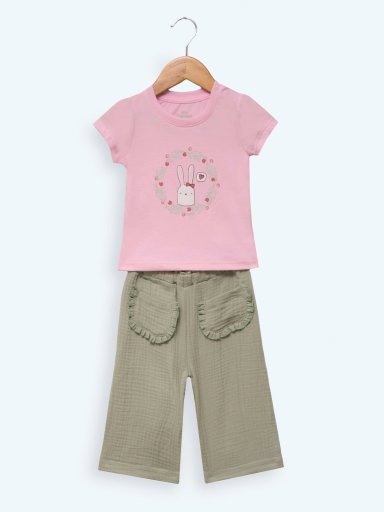 CONJUNTO MUSLIN POLO + PANTALON BEBE NIÑA BABY HARVEST - 1
