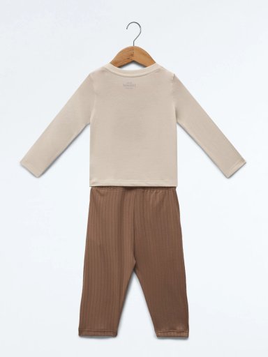 CONJUNTO RIB ALGODÓN POLO + PANTALON BEBE NIÑO BABY HARVEST - 2