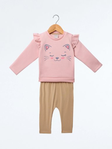 CONJUNTO FRANELA POLERA + PANTALON BEBE NIÑA BABY HARVEST - 1