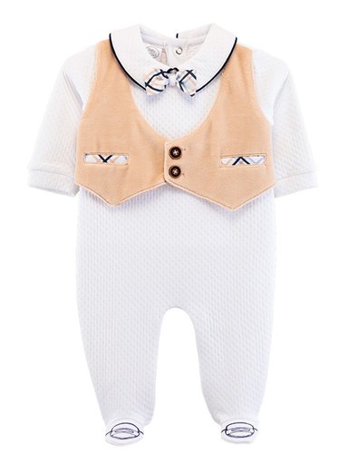 ENTERIZO ALGODÓN NIÑO BABY CLUB BLANCO MY FIRTS WINTER - 1
