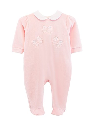 ENTERIZO ALGODÓN NIÑA BABY CLUB ROSADO PINK BOWS - 1