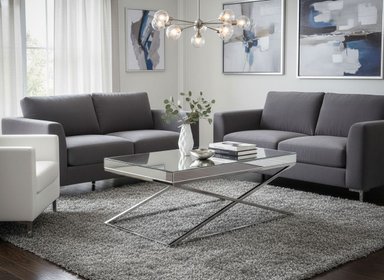 MESA DE CENTRO RIPLEY HOME ONIX ACERO MDF PLATEADO 120X70 CM - 1