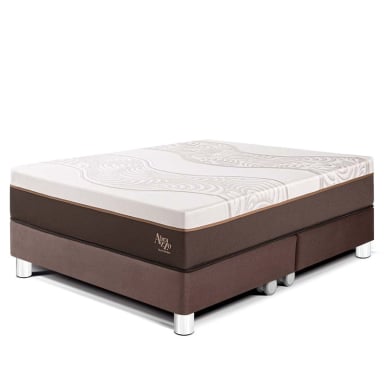 CAMA PARAÍSO ROYAL ABRAZZO KING CHOCOLATE + 2 ALMOHADAS VISCOELÁSTICAS - 1