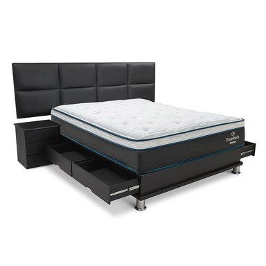 DORMITORIO AMERICANO DRIMER PURE FRESH 2 PLAZAS CON CAJONES KAELA + VELADORES - 1