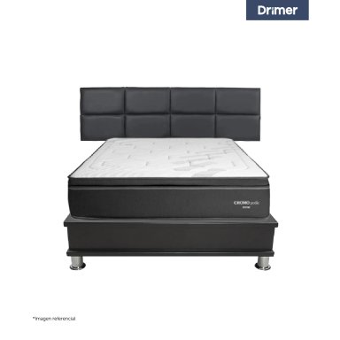 DORMITORIO CON CAJONES DRIMER CROMOPEDIC 2 PLAZAS KAELA + VELADORES - 2