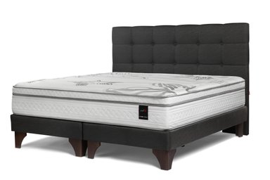 DORMITORIO EUROPEO ROSEN ART 4 QUEEN ISSEY GRAFITO + 2 VELADORES + 2 ALMOHADAS MEMORY MAX - 2