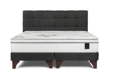 DORMITORIO EUROPEO ROSEN ART 4 QUEEN ISSEY GRAFITO + 2 VELADORES + 2 ALMOHADAS MEMORY MAX - 3