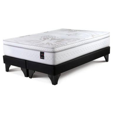DORMITORIO EUROPEO ROSEN ART 4 QUEEN ISSEY GRAFITO + 2 VELADORES + 2 ALMOHADAS MEMORY MAX - 4