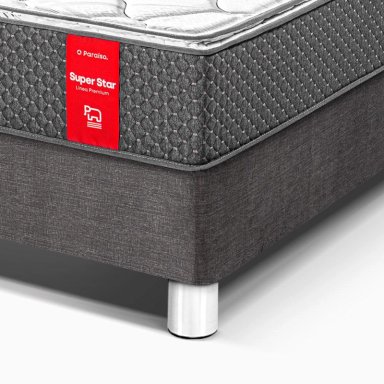 CAMA AMERICANA PARAÍSO SUPER STAR QUEEN ACERO + 2 ALMOHADAS + PROTECTOR - 2