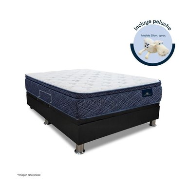 CAMA BOXET SERTA KENYA 2 PLAZAS GRIS - 1