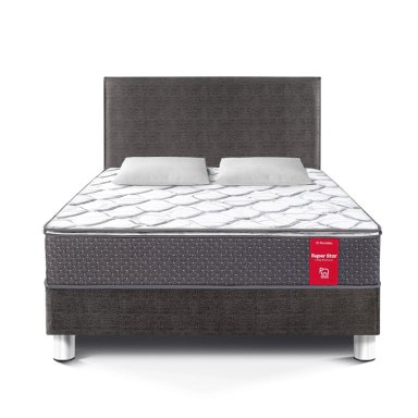 DORMITORIO AMERICANO PARAÍSO SUPER STAR 2 PLAZAS ACERO + 2 ALMOHADAS + PROTECTOR - 3