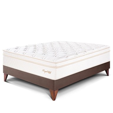 CAMA EUROPEA PARAÍSO ROYAL CLOUD 1.5 PLAZAS CHOCOLATE + 1 ALMOHADA VISCOELÁSTICA - 1
