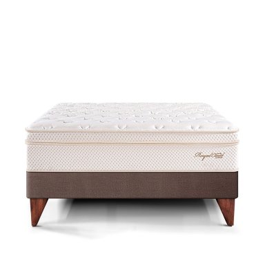CAMA EUROPEA PARAÍSO ROYAL CLOUD QUEEN CHOCOLATE + 2 ALMOHADAS VISCOELÁSTICAS - 3