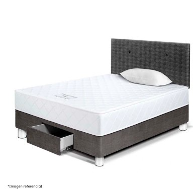 DORMITORIO CON CAJÓN PARAÍSO MILANO 1.5 PLAZAS + 1 ALMOHADA + PROTECTOR - 2