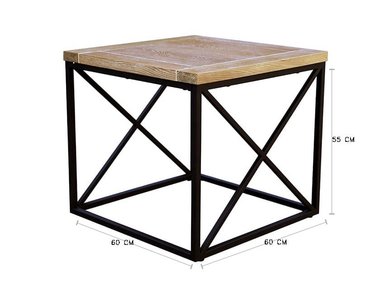 MESA LATERAL MAISON LINETT CORSICA TABLERO DIB MDF MADERA CLARA 60X60 CM - 3