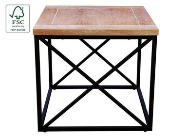 MESA LATERAL MAISON LINETT CORSICA TABLERO DIB MDF MADERA CLARA 60X60 CM - 4