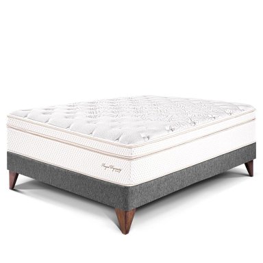 CAMA EUROPEA PARAÍSO ROYAL DYNASTY 2 PLAZAS GRIS + 2 ALMOHADAS VISCOELÁSTICAS - 1