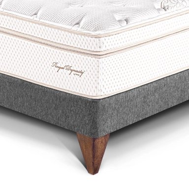 CAMA EUROPEA PARAÍSO ROYAL DYNASTY 2 PLAZAS GRIS + 2 ALMOHADAS VISCOELÁSTICAS - 2