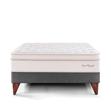 CAMA EUROPEA PARAÍSO ROYAL DYNASTY 2 PLAZAS GRIS + 2 ALMOHADAS VISCOELÁSTICAS - 3