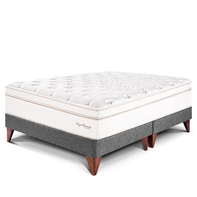CAMA EUROPEA PARAÍSO ROYAL DYNASTY KING GRIS + 2 ALMOHADAS VISCOELÁSTICAS - 1