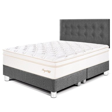 DORMITORIO PARAÍSO ROYAL CLOUD QUEEN GRIS + 2 ALMOHADAS VISCOELÁSTICAS - 1