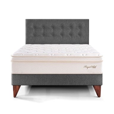 DORMITORIO EUROPEO PARAÍSO ROYAL CLOUD QUEEN GRIS + 2 ALMOHADAS VISCOELÁSTICAS - 3