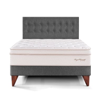 DORMITORIO EUROPEO PARAÍSO ROYAL DYNASTY KING GRIS + 2 ALMOHADAS VISCOELÁSTICAS - 3