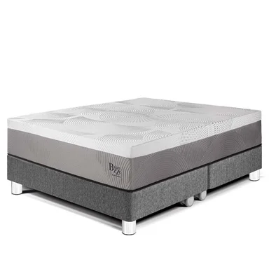 CAMA PARAÍSO BALANZZE BIPANEL KING GRIS + 2 ALMOHADAS VISCOELÁSTICAS - 1