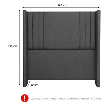 DORMITORIO AMERICANO FORLI PLATINIUM 2 PLAZAS 4 CAJONES GRIS - 7