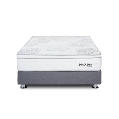 CAMA AMERICANA EL CISNE MAXIMA RESORTES 2 PLAZAS GRIS - 1