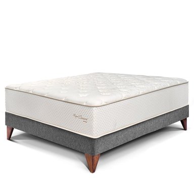 CAMA EUROPEA PARAÍSO ROYAL CROWN GRIS 1.5 PLAZAS GRIS + 1 ALMOHADA VISCOELÁSTICA - 1