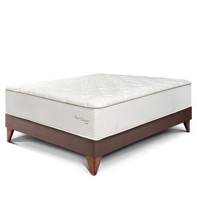 CAMA EUROPEA PARAÍSO ROYAL CROWN 2 PLAZAS CHOCOLATE + 2 ALMOHADAS VISCOELÁSTICAS - 1