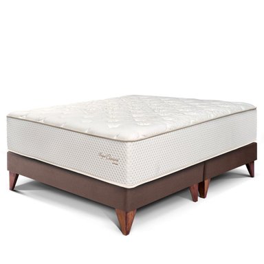 CAMA EUROPEA PARAÍSO ROYAL CROWN QUEEN CHOCOLATE + 2 ALMOHADAS VISCOELÁSTICAS - 1
