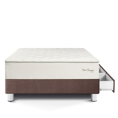 CAMA CON CAJONES PARAÍSO ROYAL CROWN 1.5 PLAZAS CHOCOLATE + 1 ALMOHADA VISCOELÁSTICA - 3