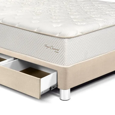 CAMA CON CAJONES PARAÍSO ROYAL CROWN QUEEN CHAMPAGNE + 2 ALMOHADAS VISCOELÁSTICAS - 2