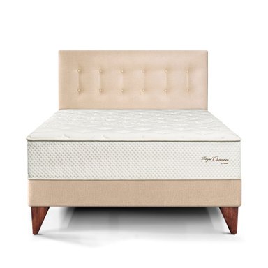 DORMITORIO EUROPEO PARAÍSO ROYAL CROWN QUEEN CHAMPAGNE + 2 ALMOHADAS VISCOELÁSTICAS - 3