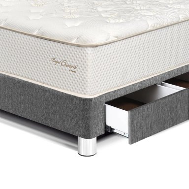 DORMITORIO CON CAJONES PARAÍSO ROYAL CROWN 1.5 PLAZAS GRIS + 1 ALMOHADA VISCOELÁSTICA - 2