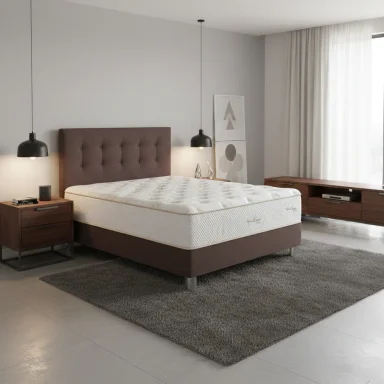 DORMITORIO PARAÍSO ROYAL CROWN 2 PLAZAS CHOCOLATE + 2 ALMOHADAS VISCOELÁSTICAS - 1