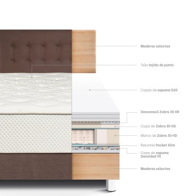 DORMITORIO PARAÍSO ROYAL CROWN QUEEN + 2 ALMOHADAS VISCOELÁSTICAS - 5