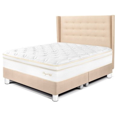 DORMITORIO PARAÍSO ROYAL CLOUD QUEEN + CABECERA GOLD CHAMPAGNE + 2 ALMOHADAS VISCOELÁSTICAS - 1