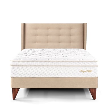 DORMITORIO EUROPEO PARAÍSO ROYAL CLOUD 1.5 PLAZAS + CABECERA GOLD CHAMPAGNE + 1 ALMOHADA VISCOELÁSTICA - 3