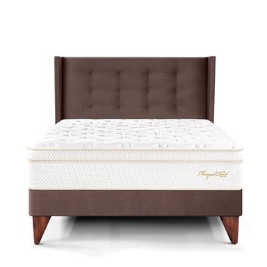 DORMITORIO EUROPEO PARAÍSO ROYAL CLOUD 1.5 PLAZAS + CABECERA GOLD CHOCOLATE + 1 ALMOHADA VISCOELÁSTICA - 3