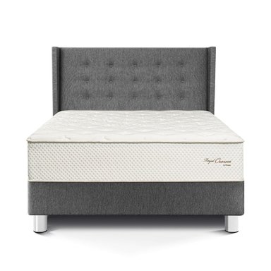 DORMITORIO PARAÍSO ROYAL CROWN 2 PLAZAS + CABECERA GOLD GRIS + 2 ALMOHADAS VISCOELÁSTICAS - 3